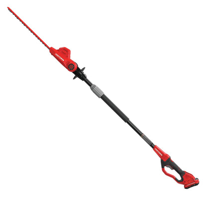CRAFTSMAN V20 pole hedge trimmer extended reach trims tall hedges with less effort