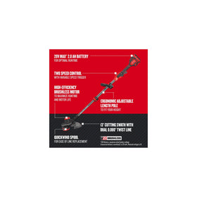 Craftsman V20 Weedwacker 4Ah battery powering extended runtime outdoors