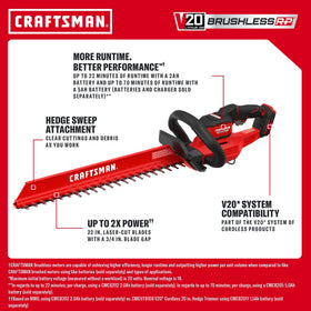Versatrack-compatible hook on the Craftsman V20 hedge trimmer for organized storage.