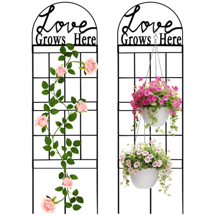 CraftyDream 43-inch arched garden trellis provides sturdy support for climbing plants.