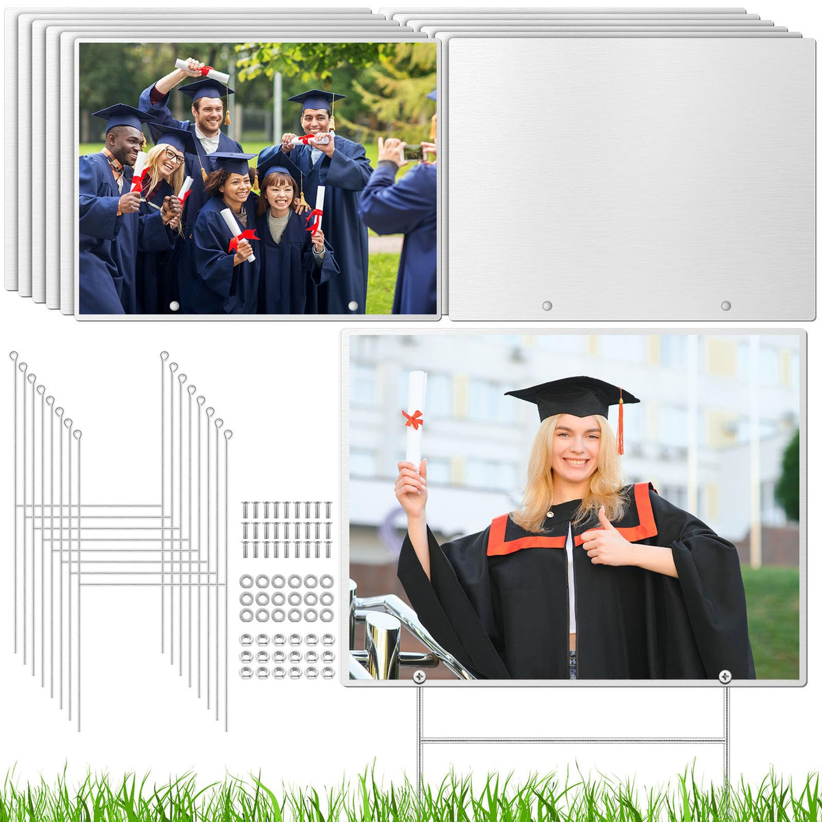 CraftyDream sublimation yard sign in white aluminum ready for vivid outdoor photo prints.