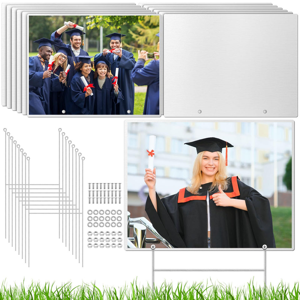 CraftyDream sublimation yard sign in white aluminum ready for vivid outdoor photo prints.