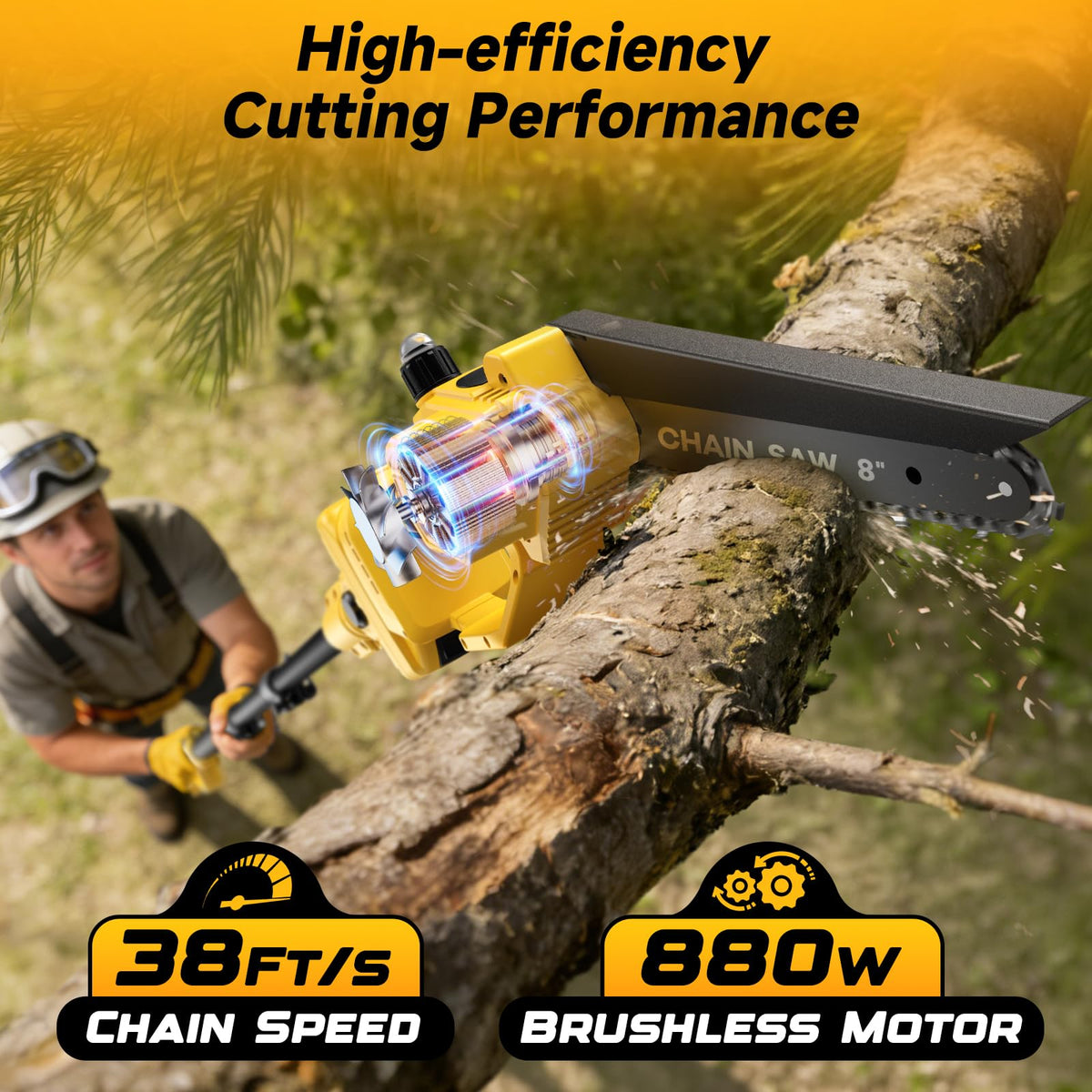 Cragdew brushless motor delivers quiet power during pruning
