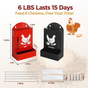Crazydeer chicken feeder 6lbs capacity for less refilling in busy coops.