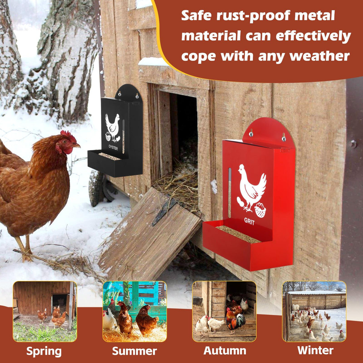 Crazydeer grit and oyster shell feeder minimizes waste during feeding.