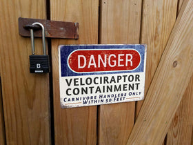 CrazySign Easy-mount sign with pre-drilled holes for simple installation.