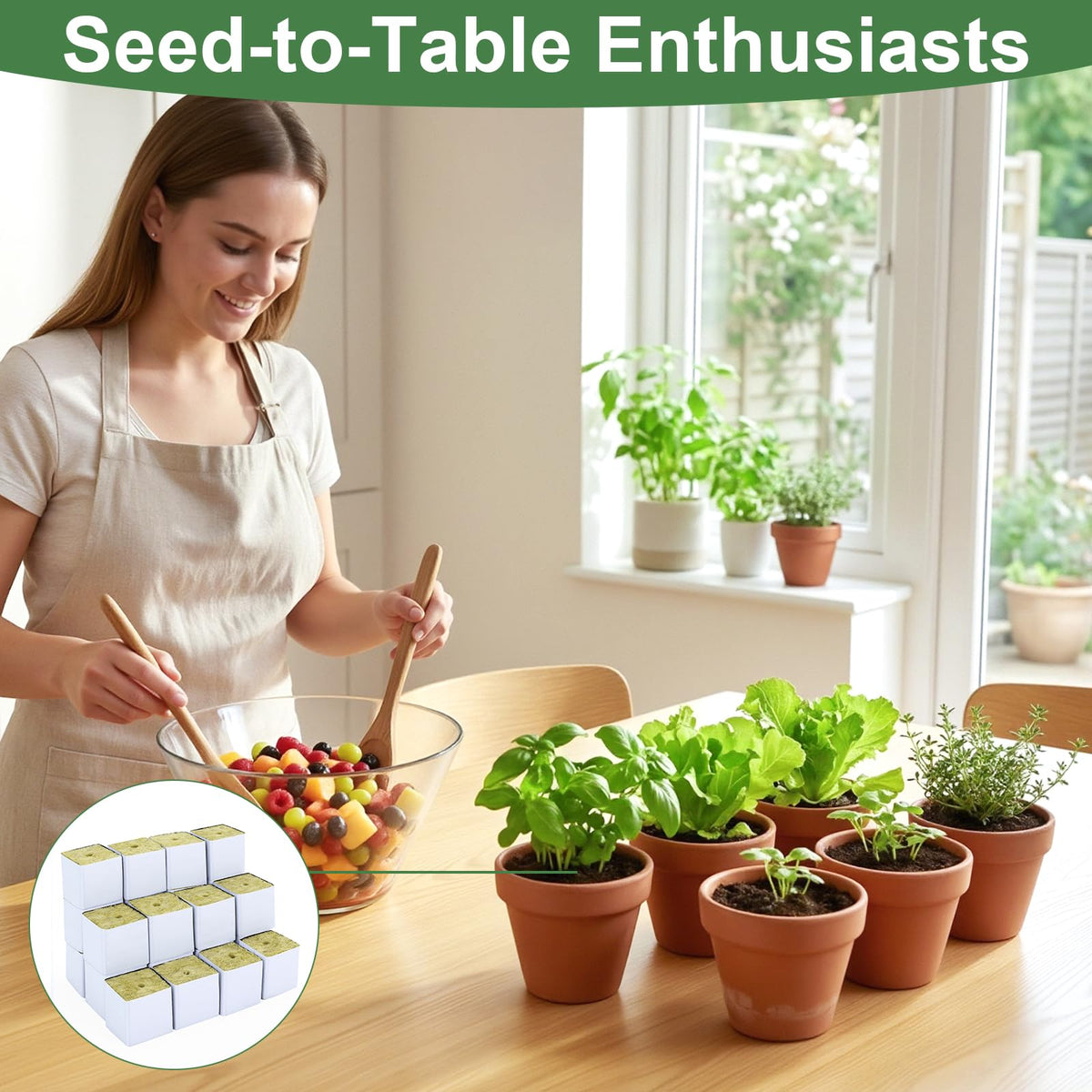 CrazyTerra 1.5-inch cubes for indoor greens and greenhouse propagation