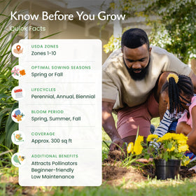 Created By Nature USA-sourced non-GMO seeds ensure high germination for vibrant blooms.
