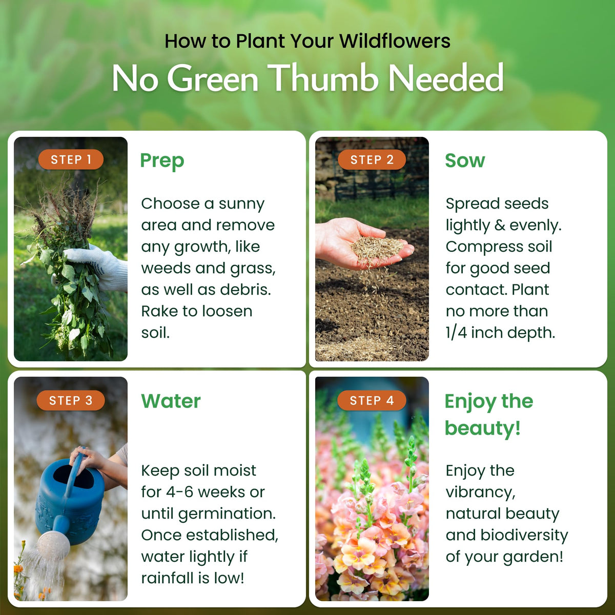 Created By Nature USA-sourced non-GMO seeds ensure quality.