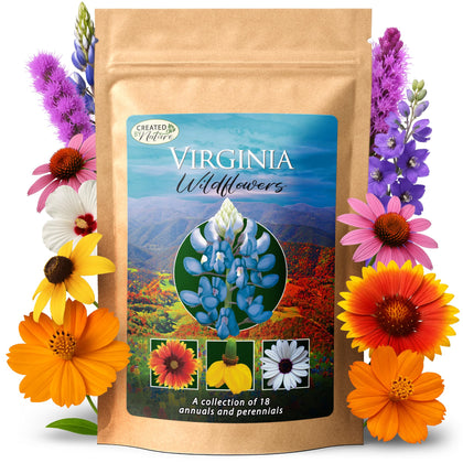Created By Nature Virginia wildflower mix in bloom, attracting pollinators.