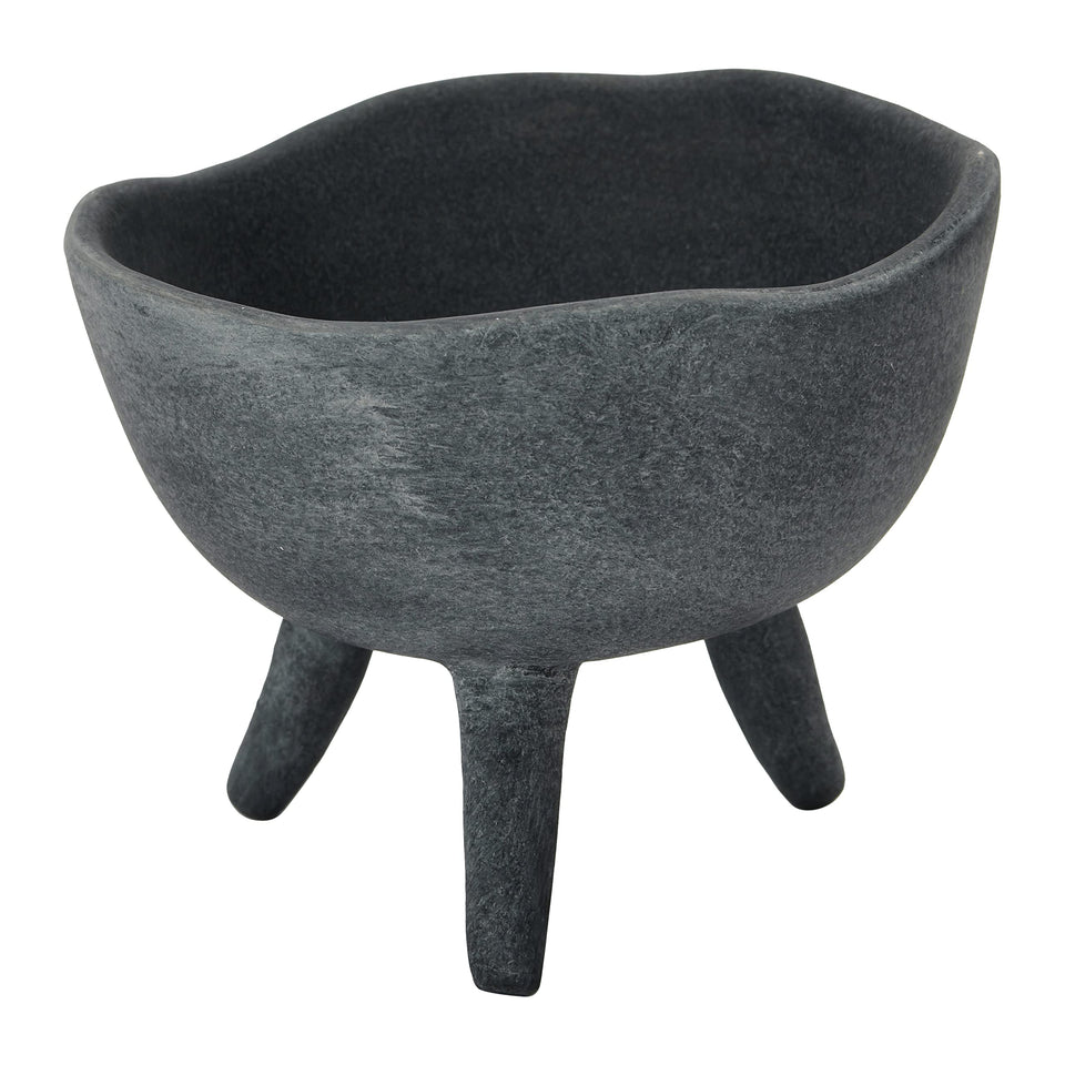 Creative Co-Op Boho Terracotta Footed Bowl with three legs for elegant display.