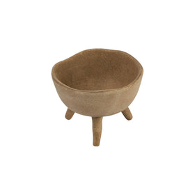 Creative Co-Op boho terracotta footed planter with organic edge for stylish indoor decor.