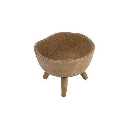 Creative Co-Op boho terracotta footed planter with organic edge for stylish indoor decor.