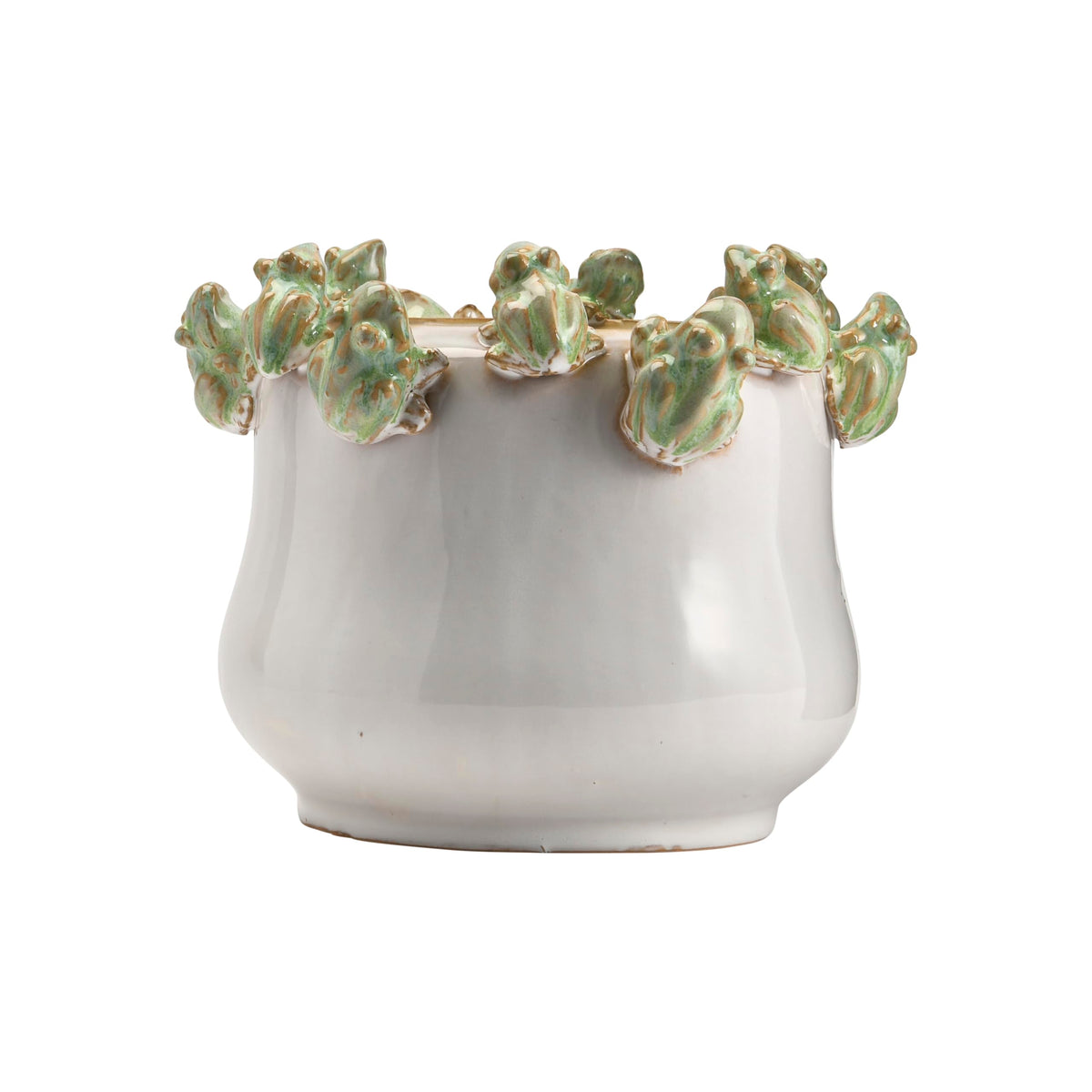 Creative Co-Op cottage-style planter adds a charming focal point