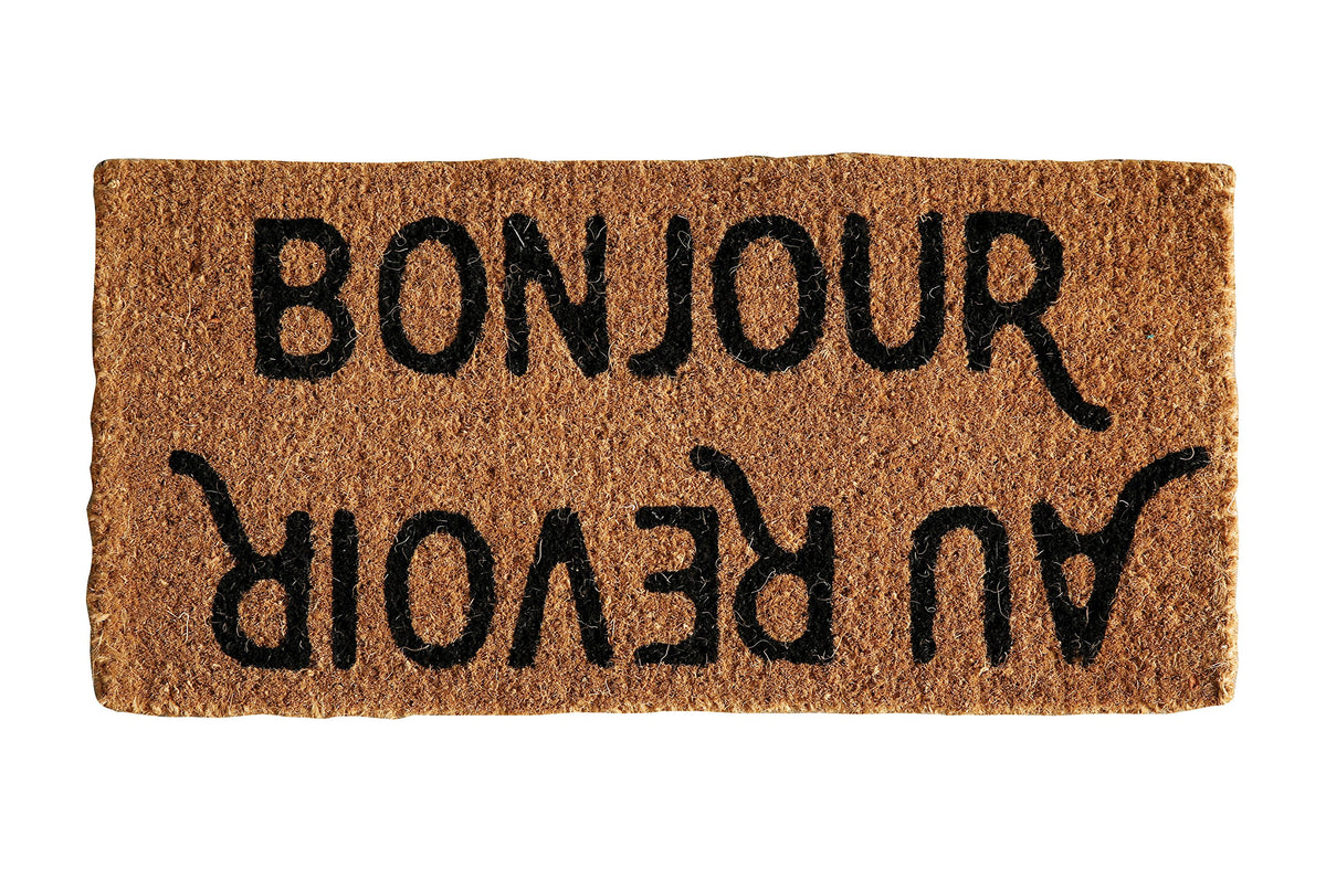 Creative Co-Op rectangle doormat measures 32 by 16 inches