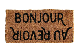 Creative Co-Op rectangle doormat measures 32 by 16 inches