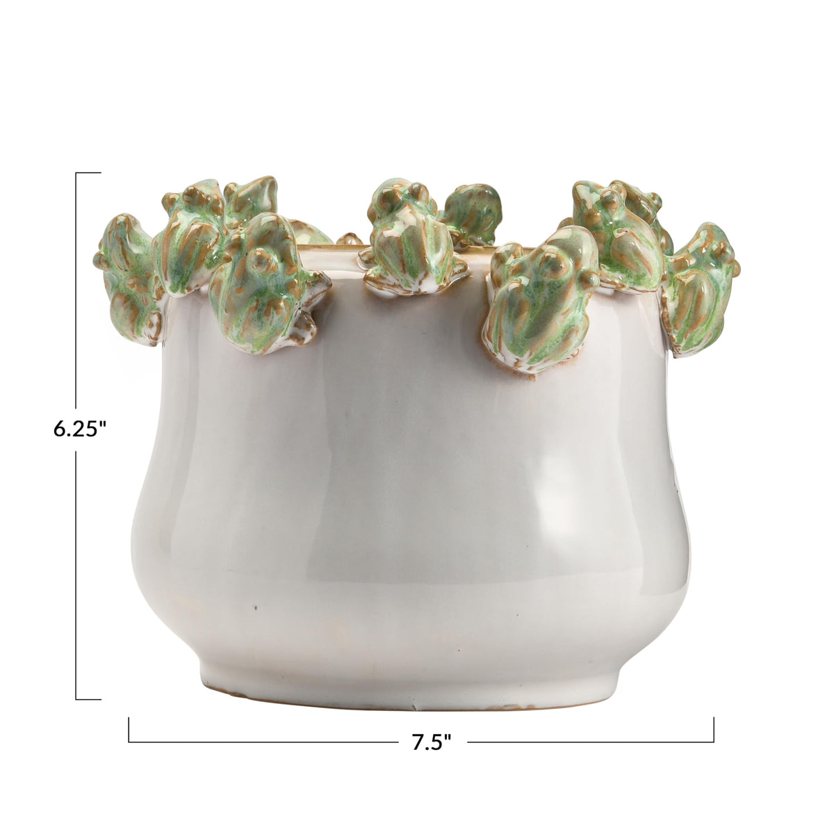 Creative Co-Op stoneware planter with 8x8x6.25 inch footprint fits compact spaces