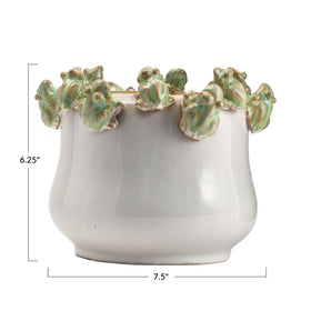 Creative Co-Op stoneware planter with 8x8x6.25 inch footprint fits compact spaces