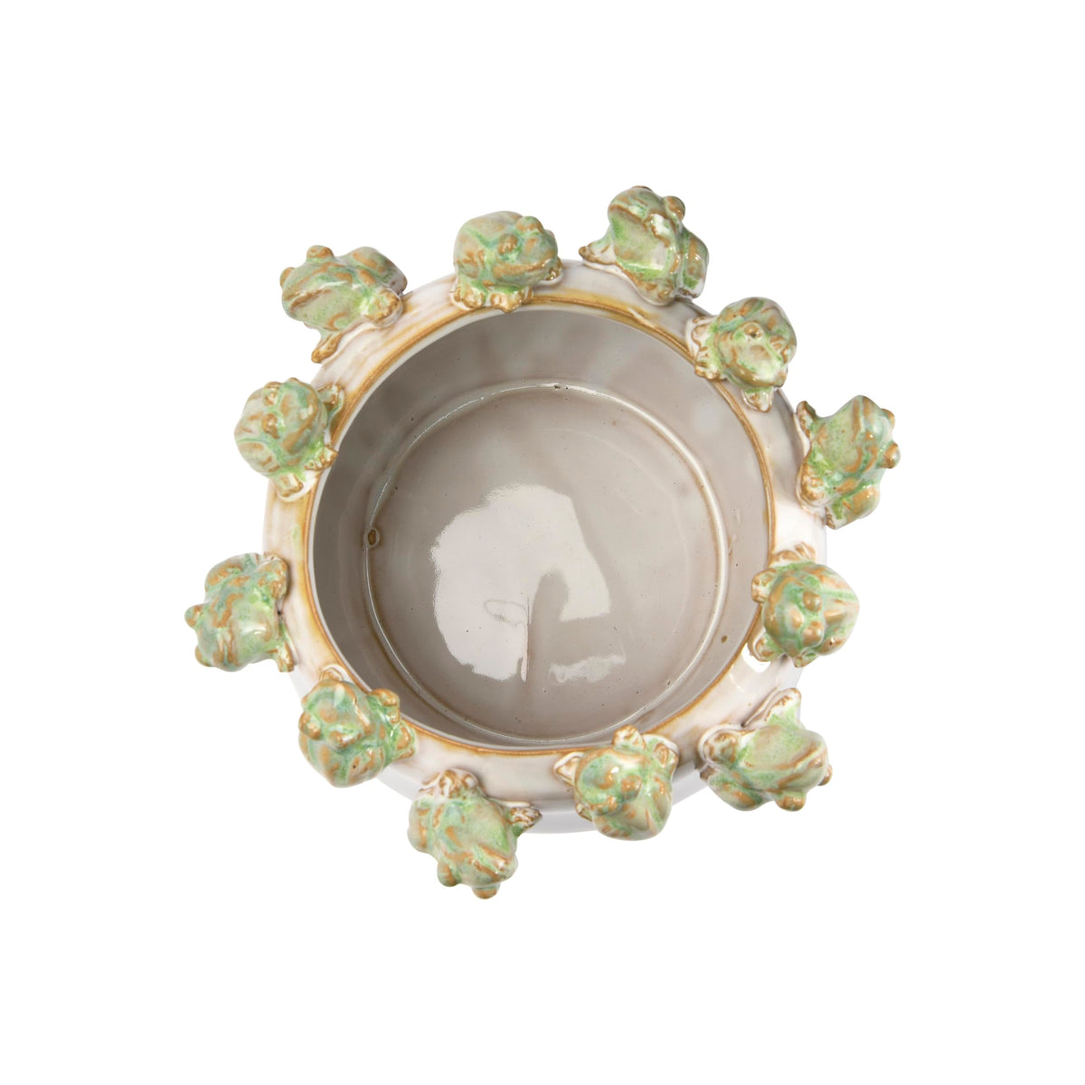 Creative Co-Op stoneware planter ready to display herbs or faux greenery