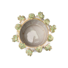 Creative Co-Op stoneware planter ready to display herbs or faux greenery