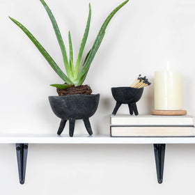 Matte black finish gives each piece unique character and contrast.
