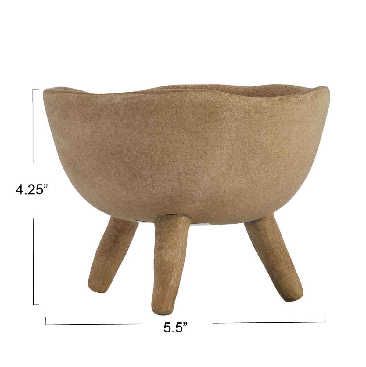 Creative Co-Op terracotta planter holds a four-inch potted plant for compact greenery.
