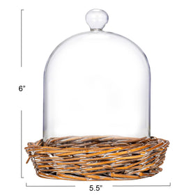 Creative Co-Op willow base adds rustic charm to decor.
