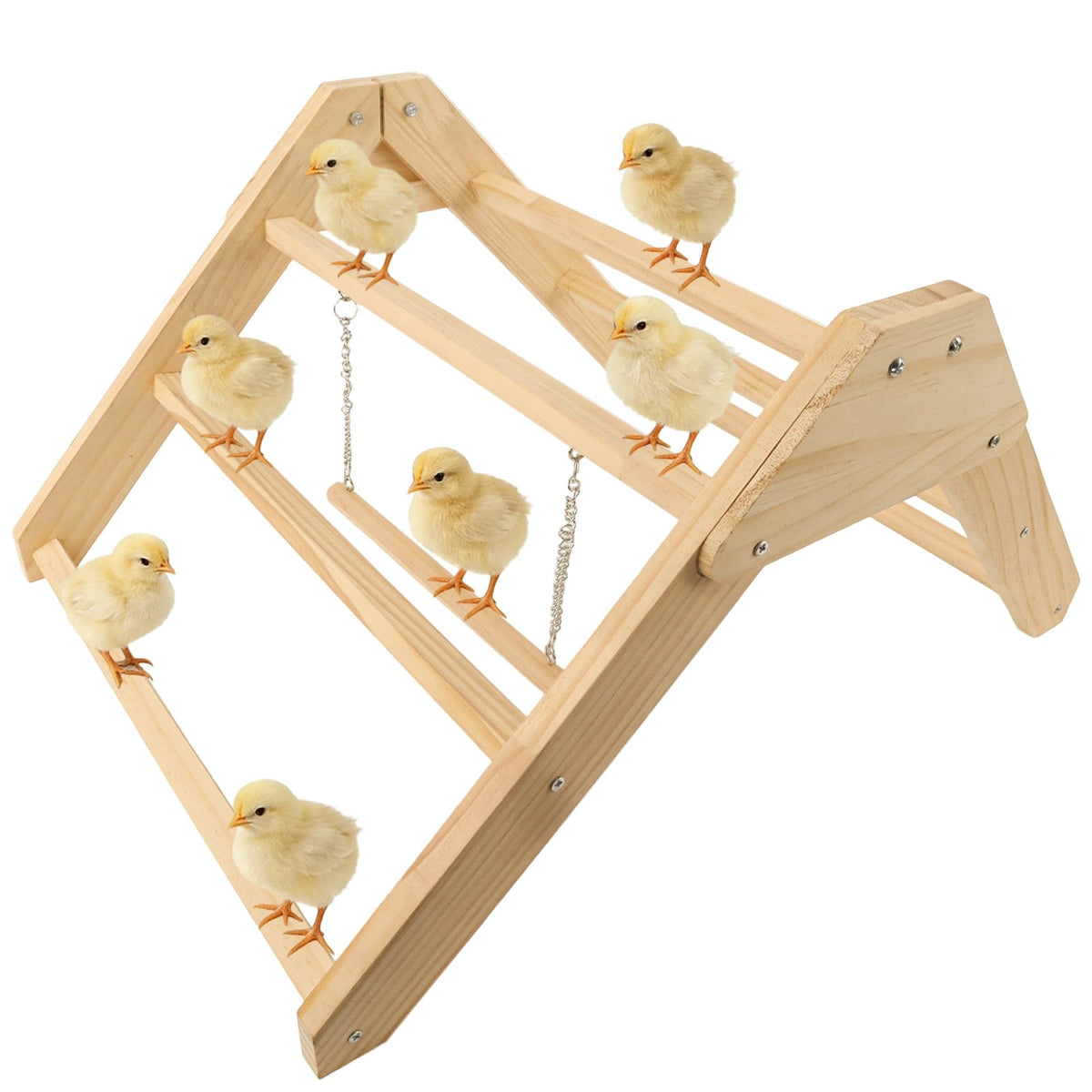 CREDAJUVEE chick perch with wooden swing for safe roosting in the coop