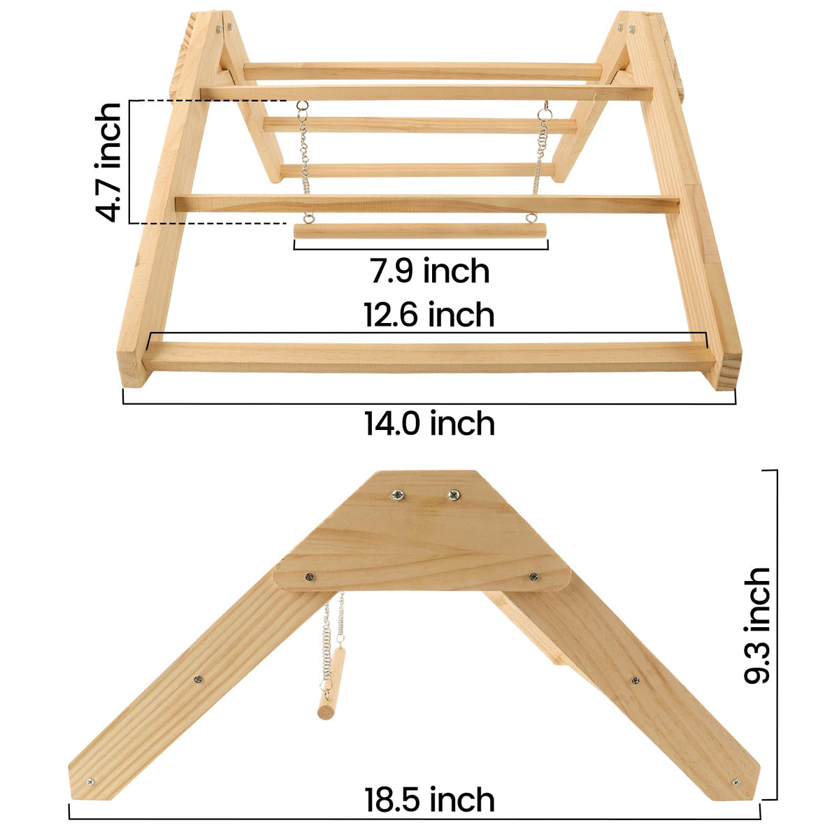 CREDAJUVEE wooden swing perch inside a coop for chick enrichment