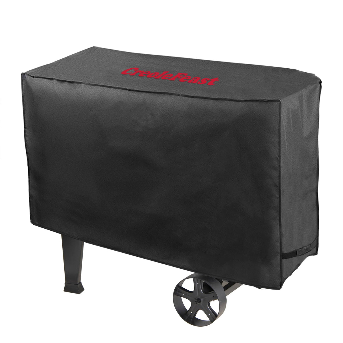 Creole Feast CR1001A grill cover in waterproof Oxford fabric protecting against rain.