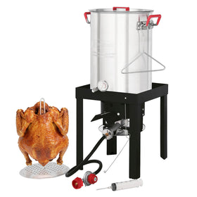 Creole Feast TFS3000L 30 qt turkey fryer pot ready for outdoor cooking and family gatherings