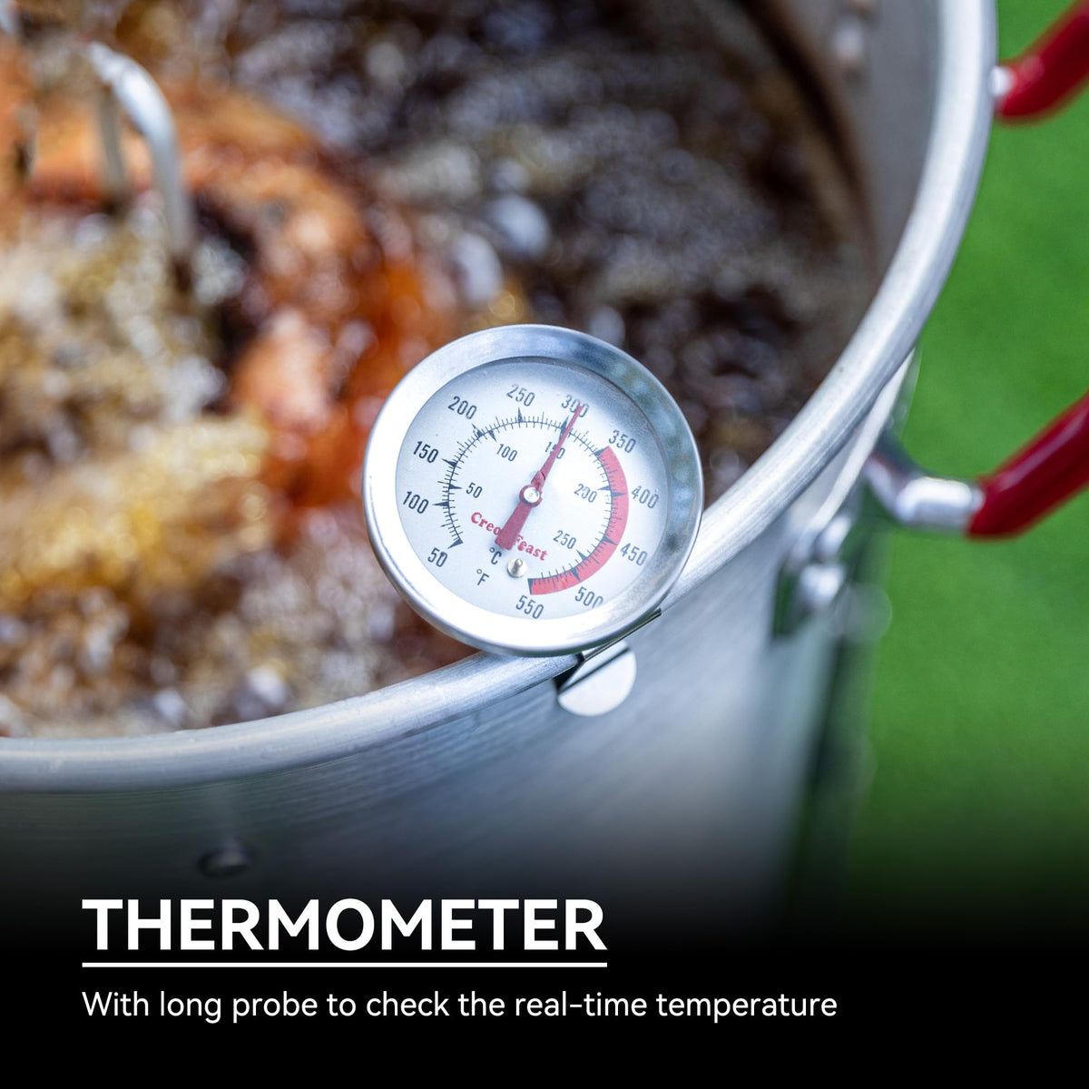 Creole Feast burner stand providing sturdy support during high-heat outdoor cooking