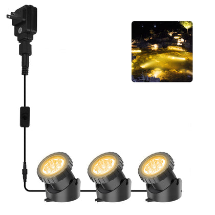 CREPOW 3000K warm white pond light underwater for serene ambience.