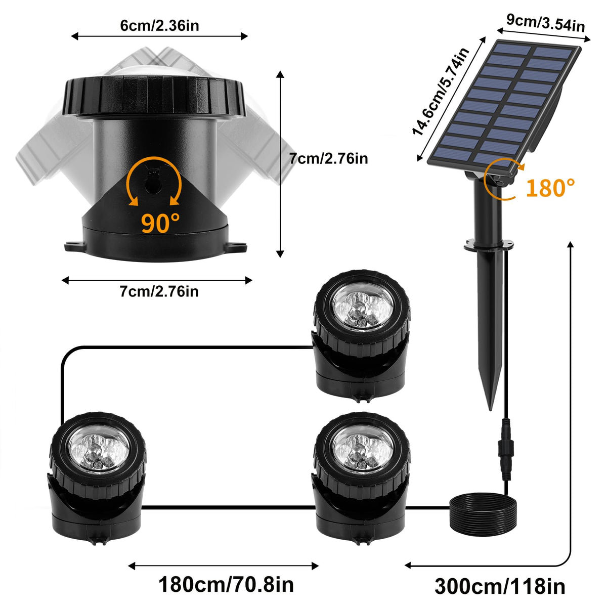 CREPOW IP68 waterproof pond light resists splashes and submersion