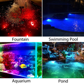 CREPOW pond lights enhancing garden fountain and pool area