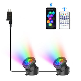 CREPOW RGB underwater pond light provides vibrant color options for ponds and fountains.