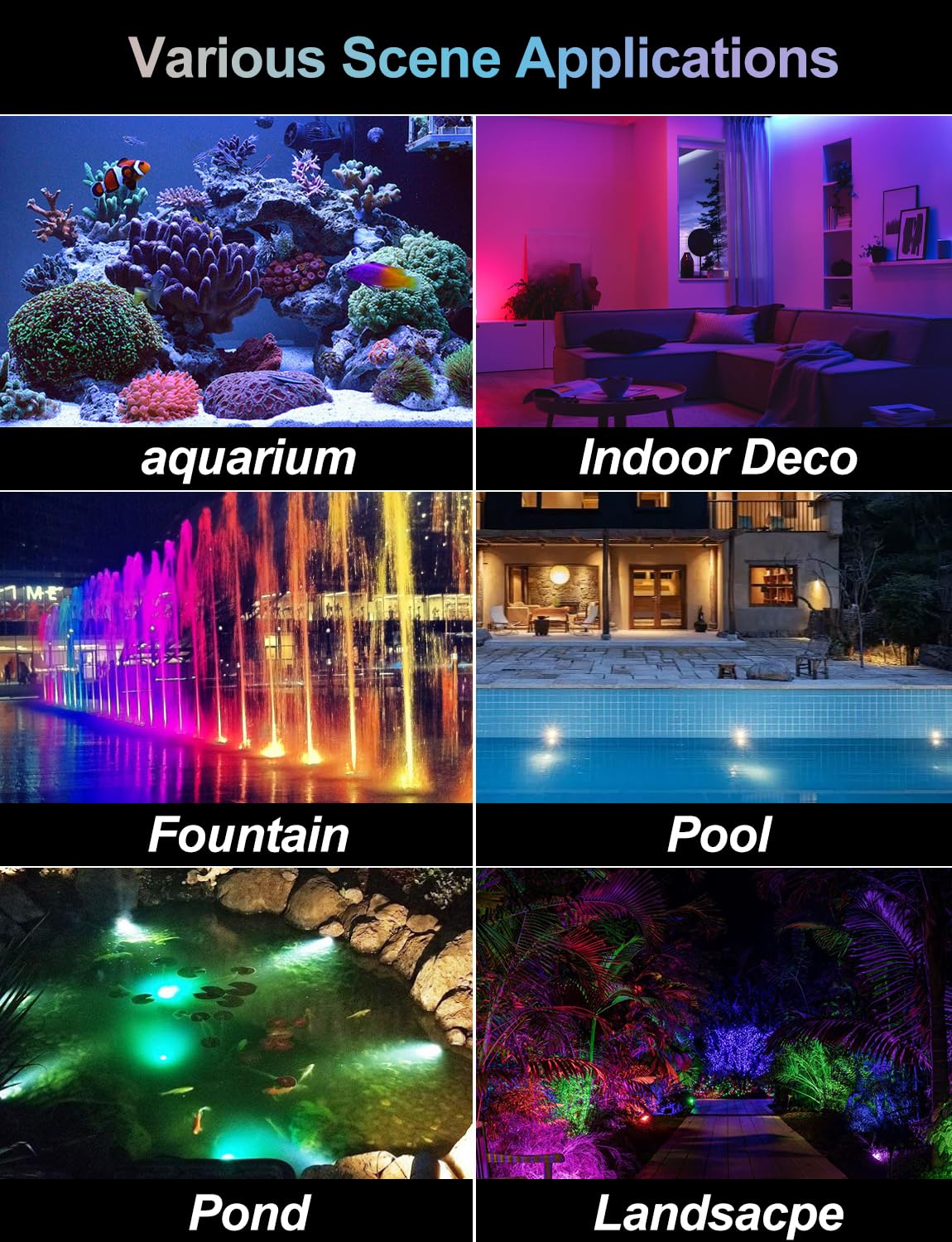 CREPOW set of 8 color-changing lights used for outdoor decoration