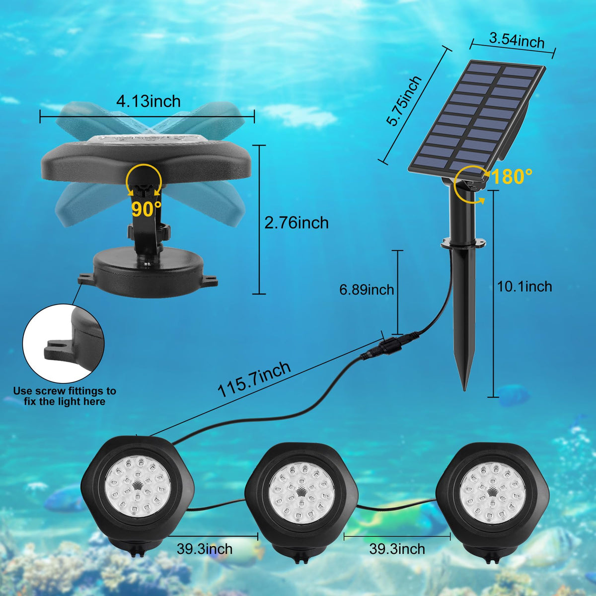 CREPOW solar panel and built-in battery powering lights