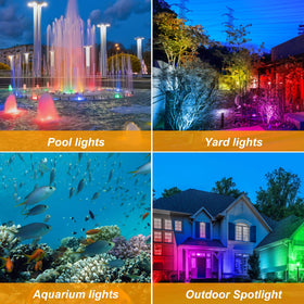 CREPOW all-in-one garden and pond lighting kit for nighttime ambiance