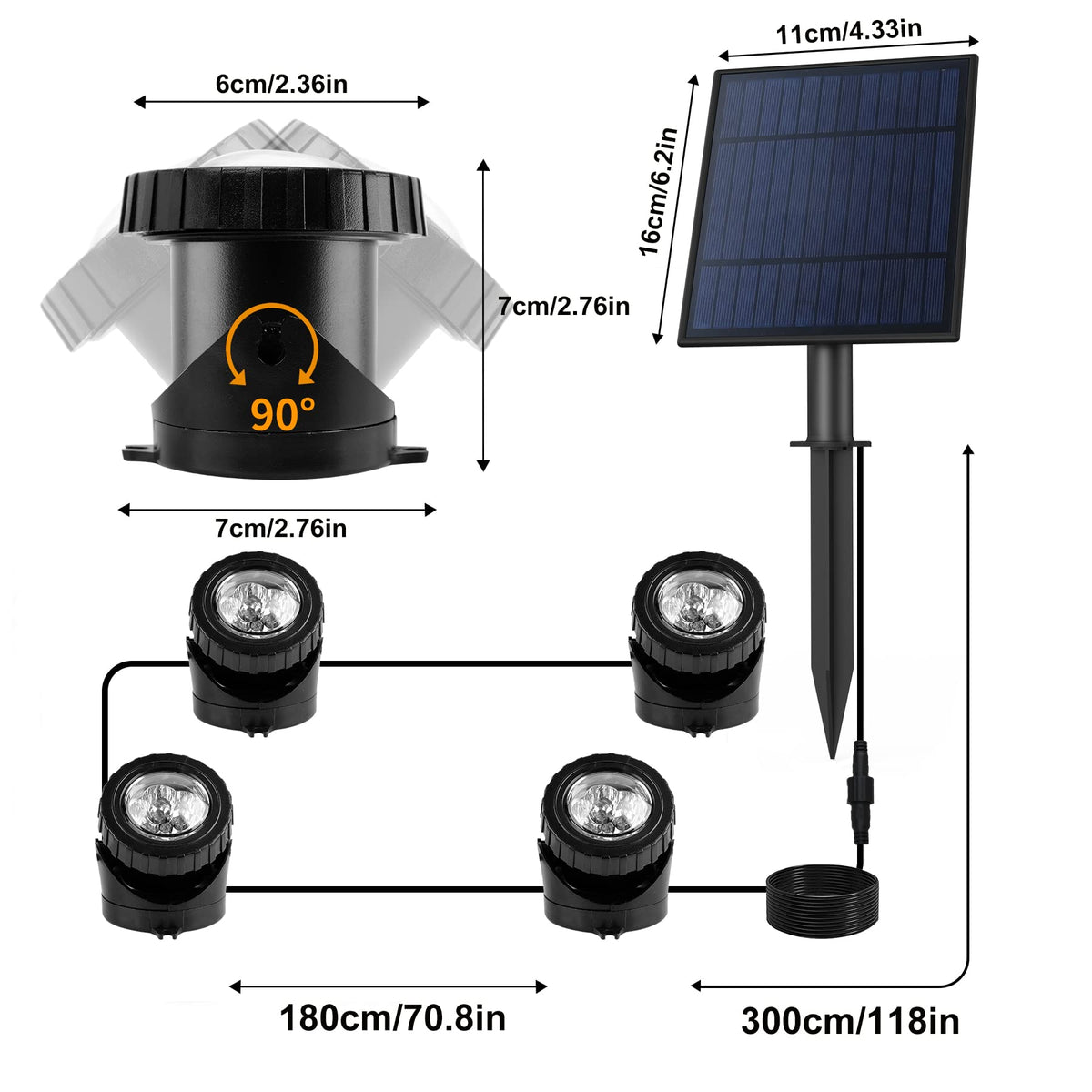 CREPOW 24-led beads deliver strong brightness for water features