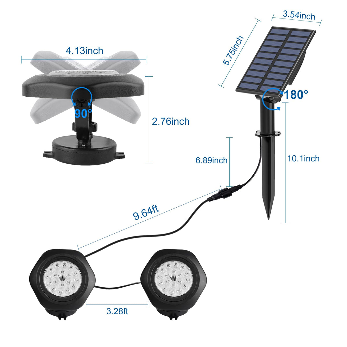 CREPOW waterproof fountain light for ponds and water features.