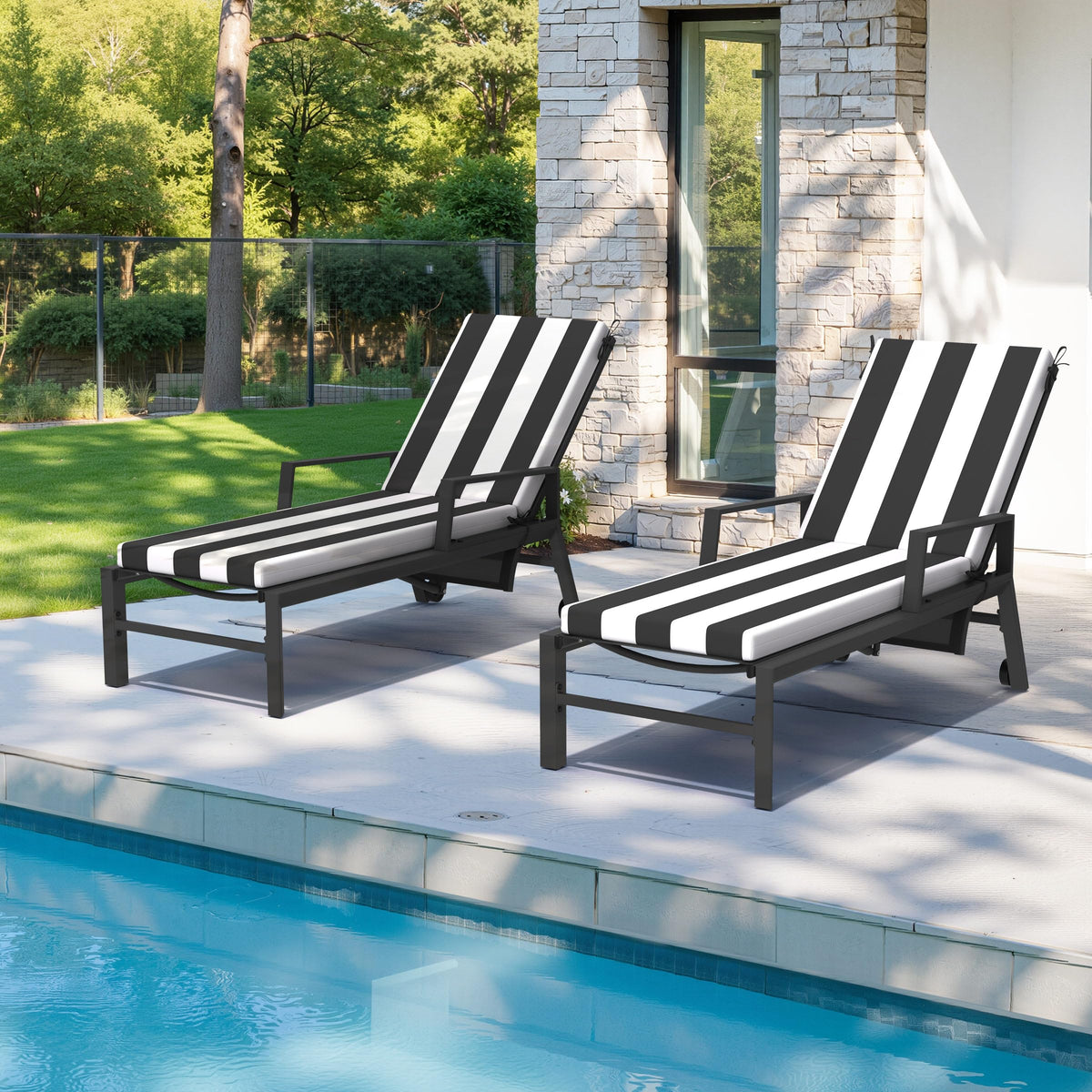 Crestlive Outdoor Chaise Cushion with contoured design for secure fit.