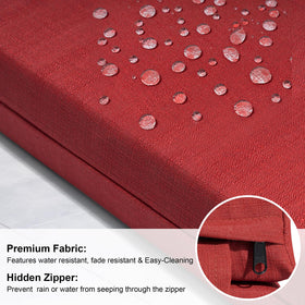 Crestlive cushion on chaise with built-in ties for secure fit