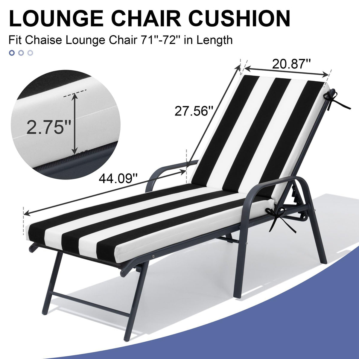 Crestlive cushion in water-resistant fabric for poolside use.