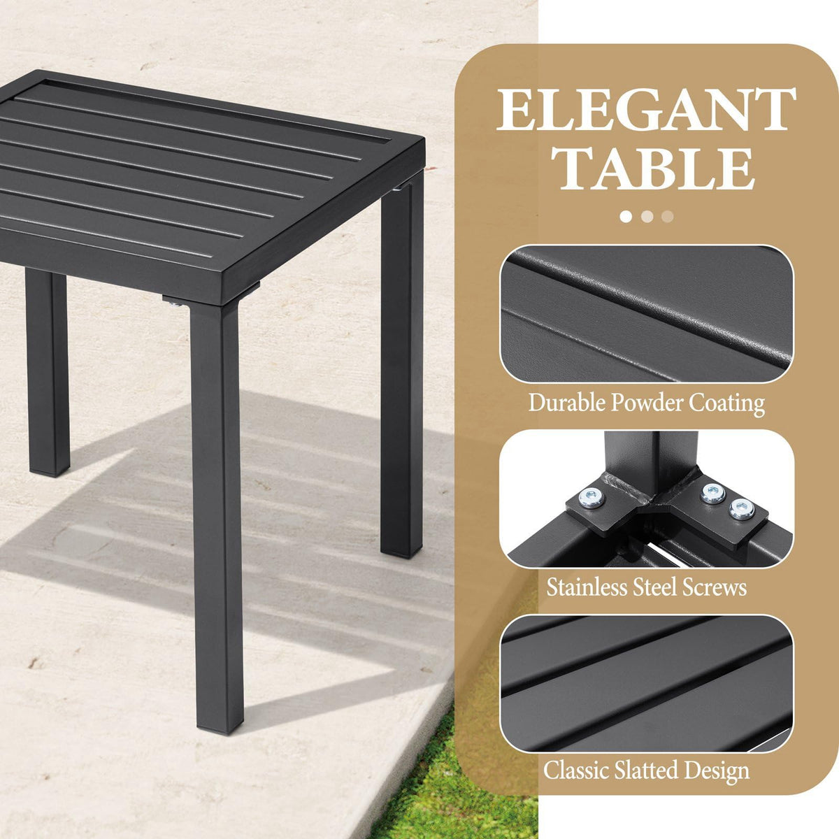 Crestlive Products outdoor side table compact design for small balconies and patios.