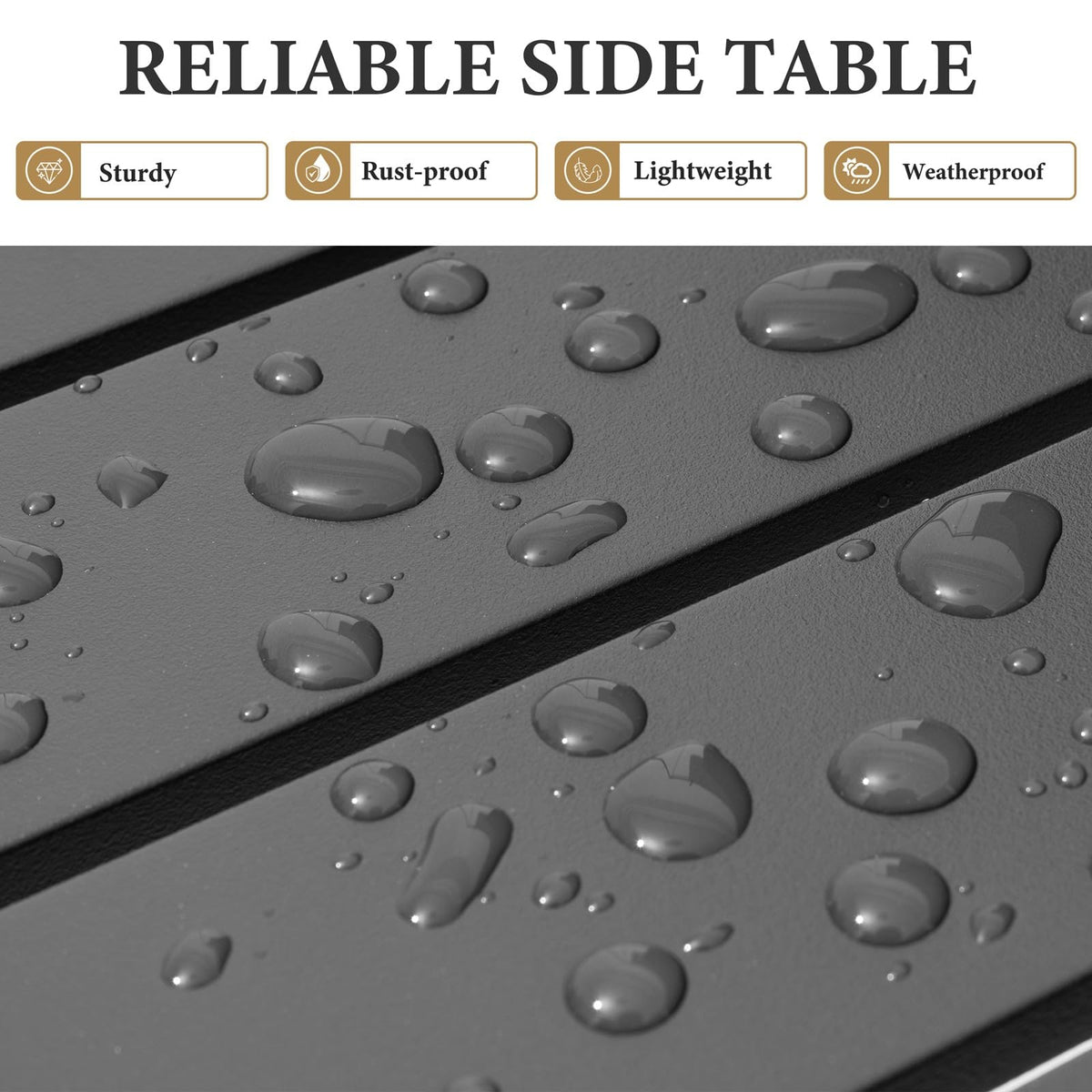Crestlive Products 15.7-inch square table holding drinks and small items.
