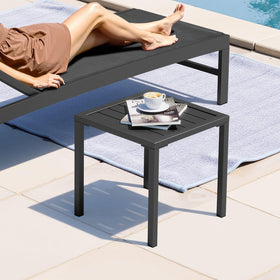 Crestlive Products pool lounge chair side table provides convenient surface for snacks.