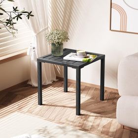 Crestlive Products square aluminum end table with brown finish complements patio decor.