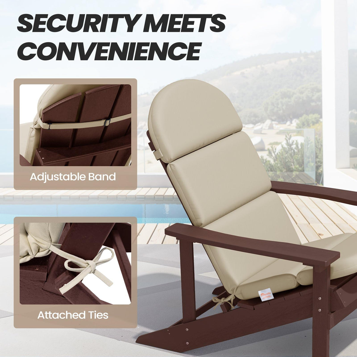 Crestlive Sunbrella back-support design provides ergonomic lumbar and neck comfort