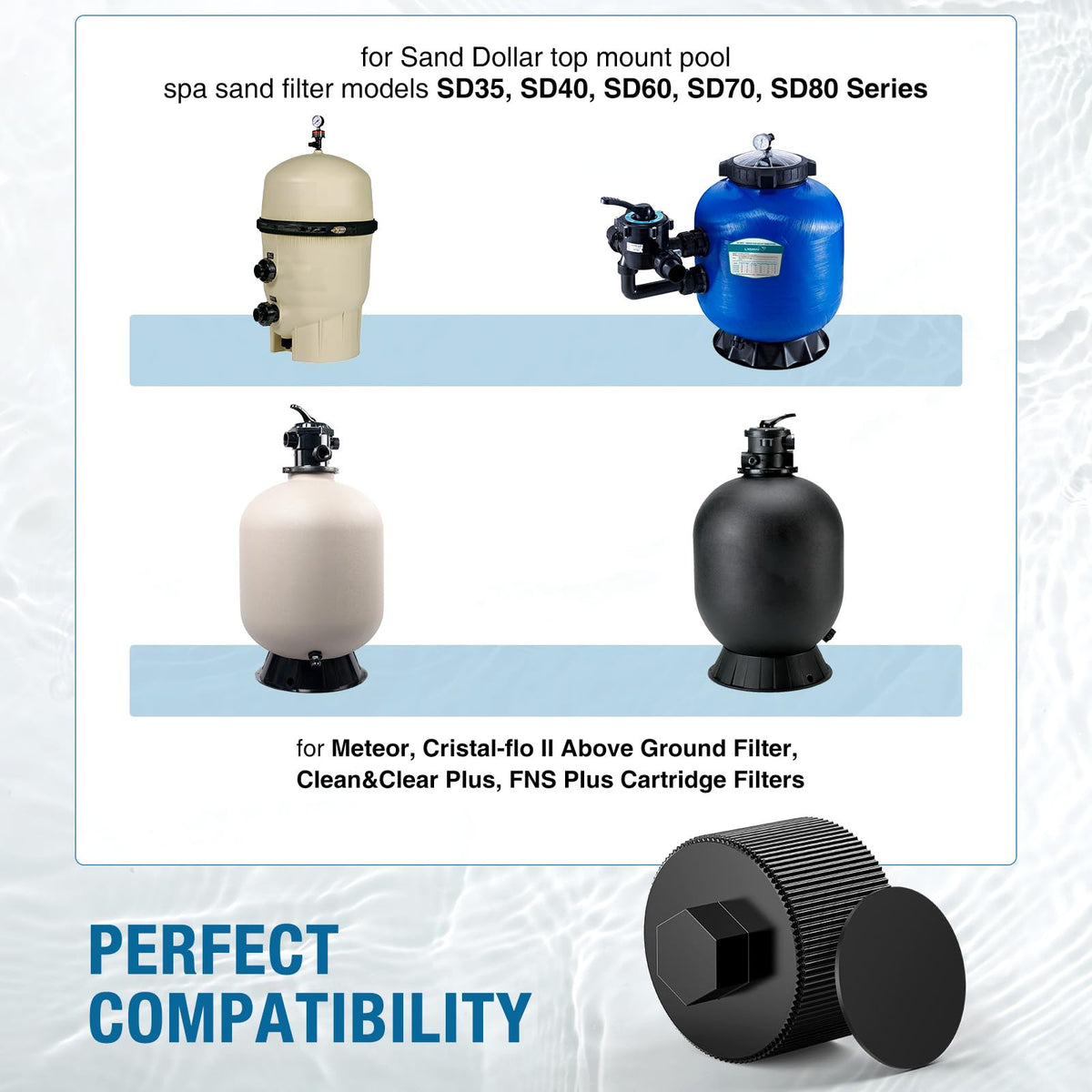 CRESTWAVE 154712 drain cap Cristal-Flo II focus ensures compatibility and quick replacement.